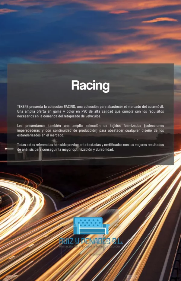 descripción colección racing